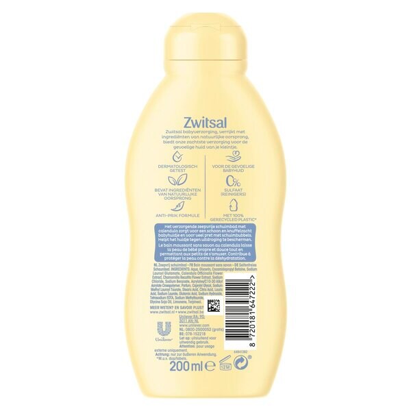Zwitsal muilo neturintis putojantis vonios gelis 200 ml