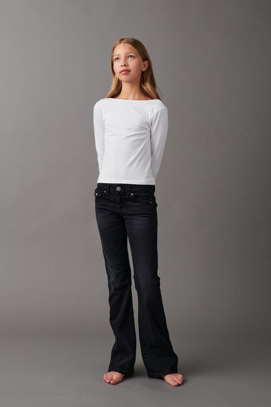Chunky low flare jeans