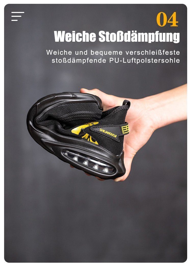 pochento Sicherheitsschuhe Arbeitsschuh (Rutschfeste Antistatisch Arbeitsturnschuhe, Herren Arbeitsschuhe Sportliche Atmungsaktive Stahlkappenschuhe) Anti-Smash, antistatisch, rutschhemmender, durchtrittsicher