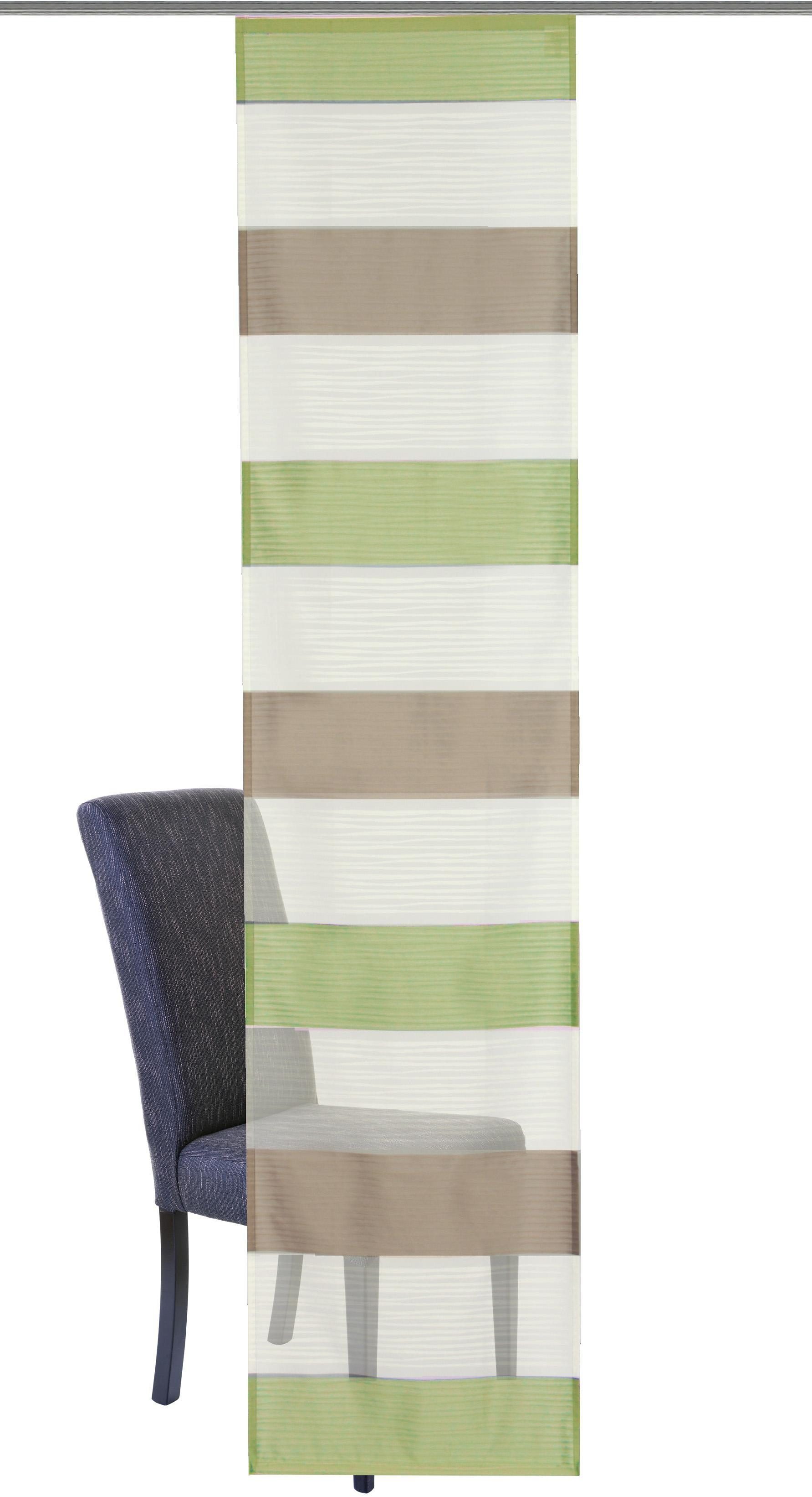 Schiebegardine Sarnia, HOME WOHNIDEEN, Klettband (1 St), halbtransparent, Voile, ohne Montagezubehör