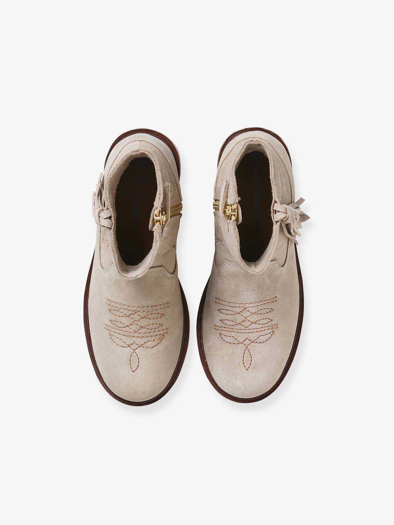 Vertbaudet Mädchen Cowboy-Boots mit Reißverschluss - camel