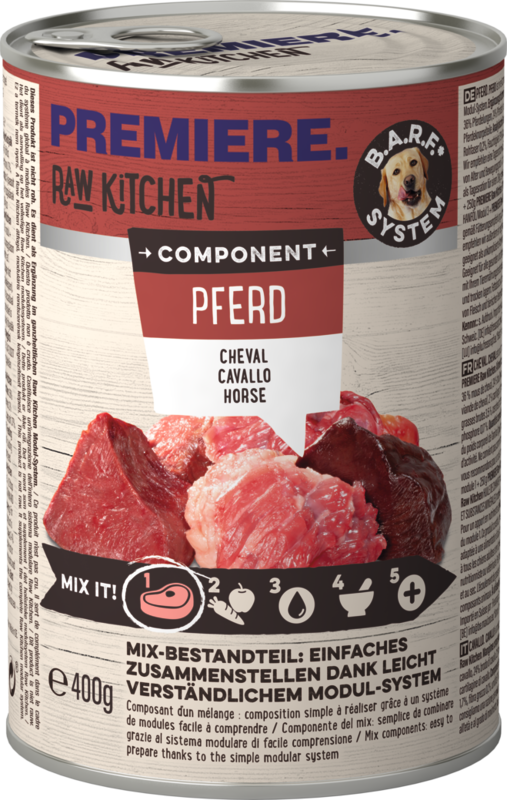 PREMIERE Hundenassfutter PREMIERE RAW KITCHEN 6x400g Pferd