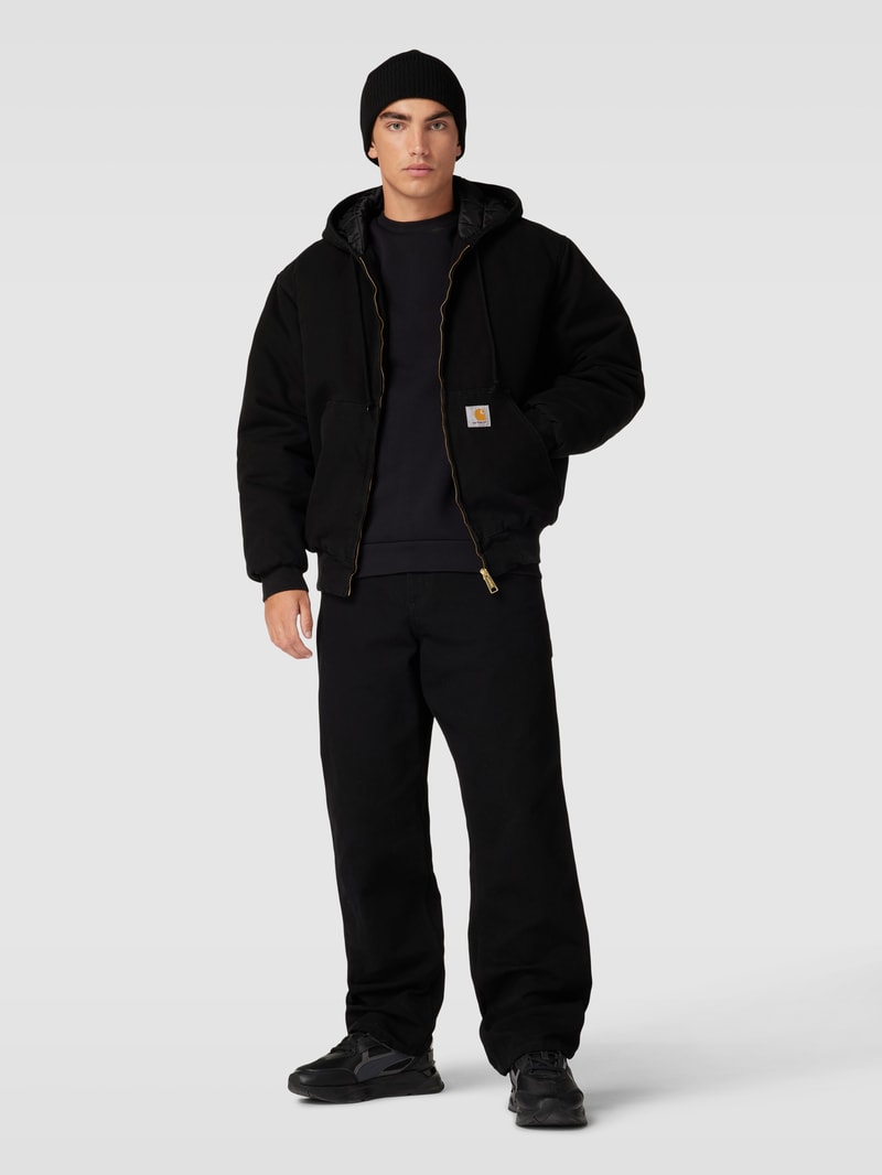 Jacke mit Label-Patch Modell 'ACTIVE' in schwarz