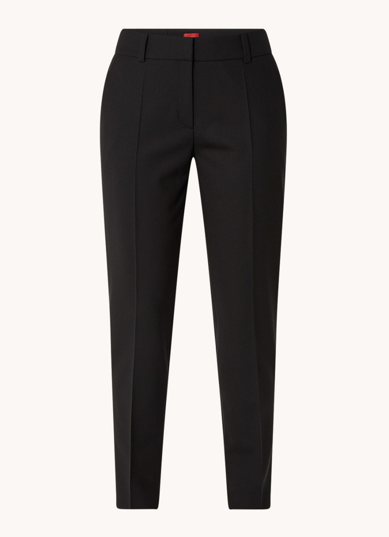 HUGO BOSS Hetana pantaloni cropped a vita alta e vestibilità slim in misto lana