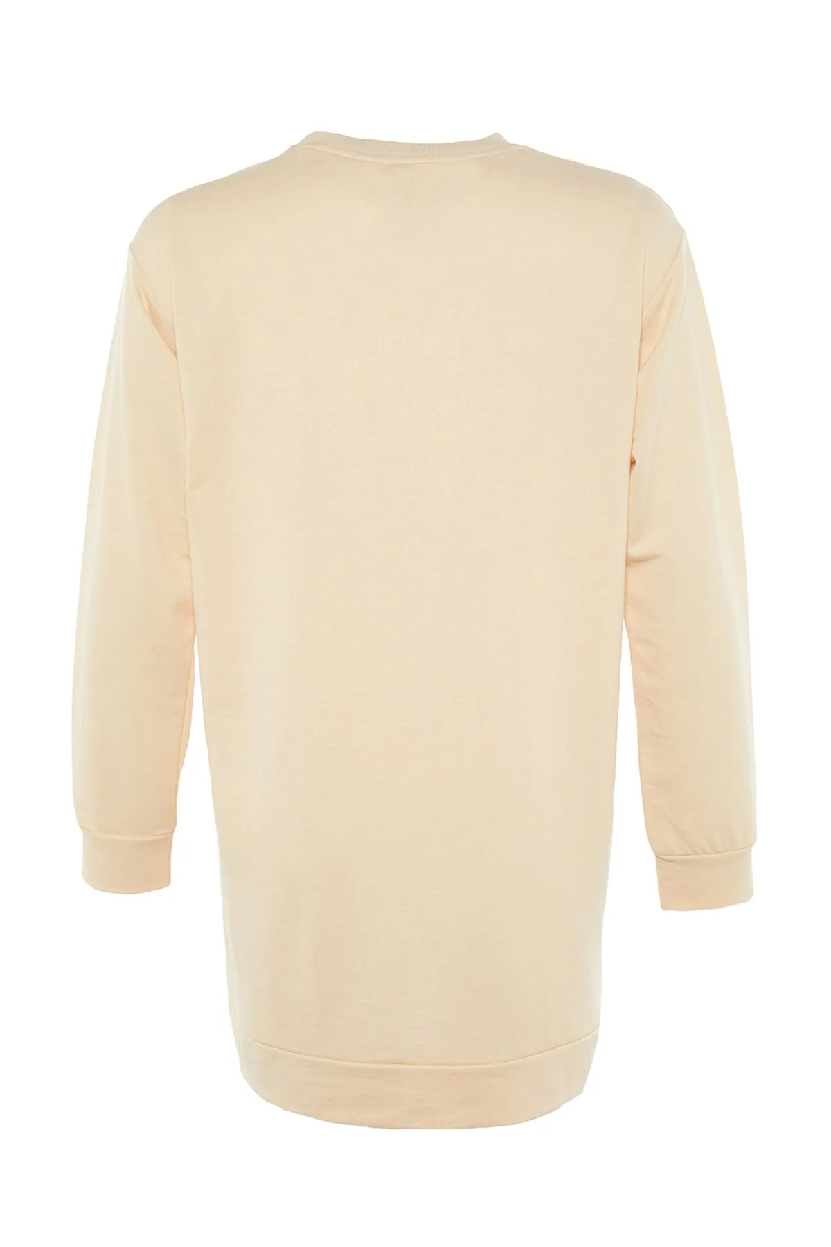 Trendyol Modest  Cremefarbene Stricktunika mit Rundhalsausschnitt und Steindetail TCTSS22TN0072