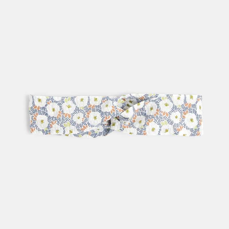 Headband en seersucker fleuri bébé fille