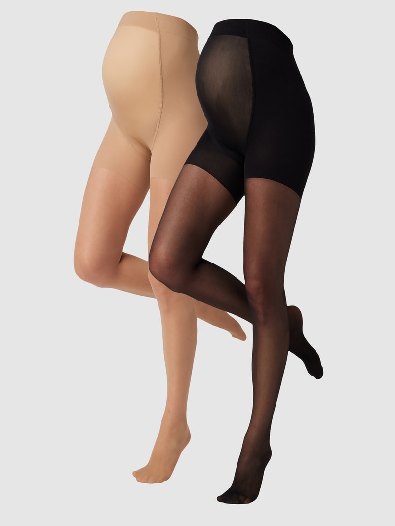 Umstands-Strumpfhose mit Ziernähten Modell 'SABRINA' in schwarz