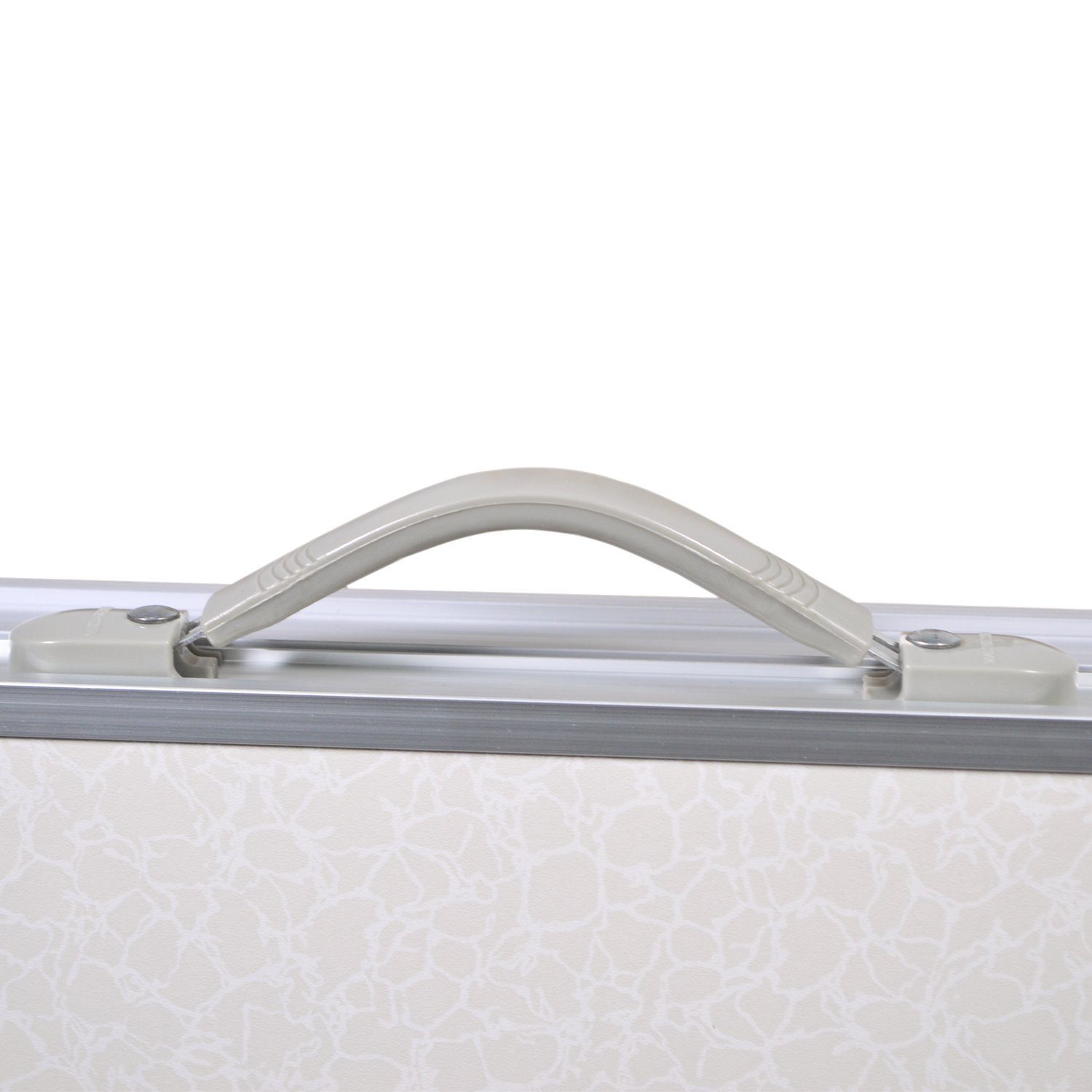TroniTechnik Klapptisch Klapptisch Campingtisch, Klappbarer Mehrzwecktisch (in Weiß aus Aluminium, für Terrasse, höhenverstellbar bis 70cm), Wetterfest und trag für Garten, Camping, Balkon