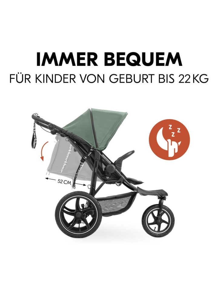Hauck Buggy & Jogger Runner 3 (mit großen Luftreifen) - Jungle in gruen,schwarz günstig kaufen onesize