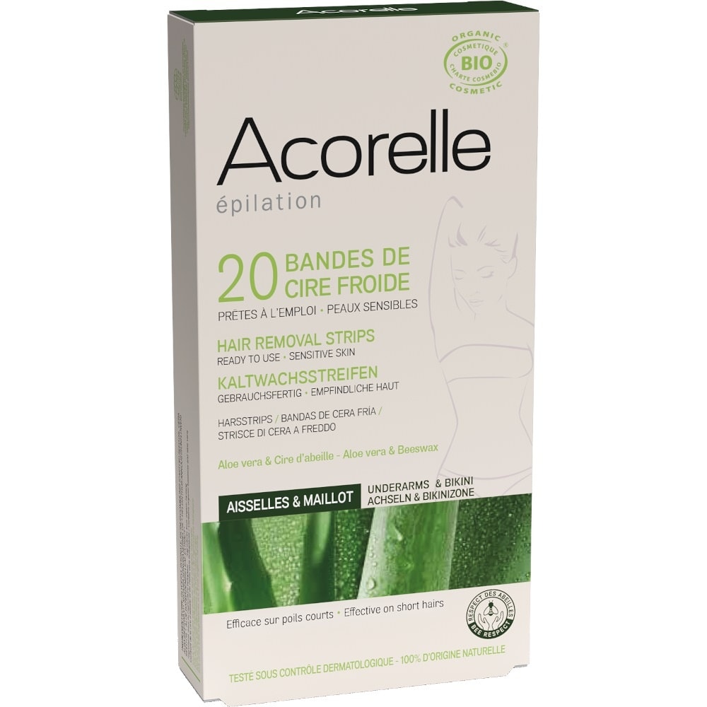 acorelle Bandes de Cire Froide Aisselles et Maillot x20 Bandes de cire froide