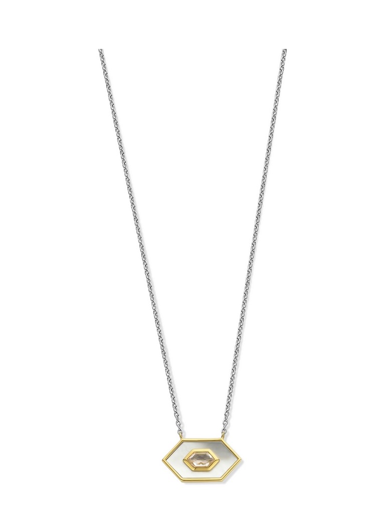 TI SENTO - Milano Silver necklace with cubic zirconia and mother-of-pearl 34040ZY