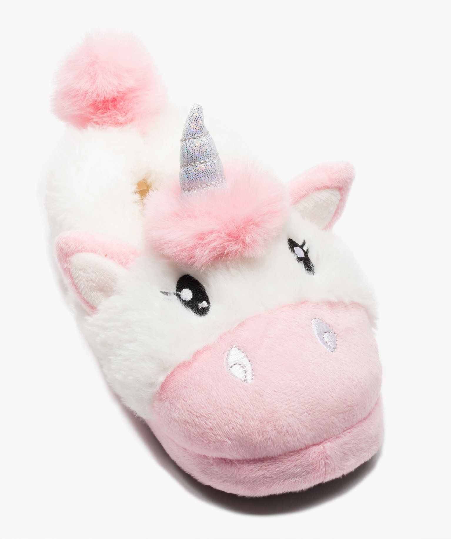 Chaussons fille en volume licorne blanc | GEMO