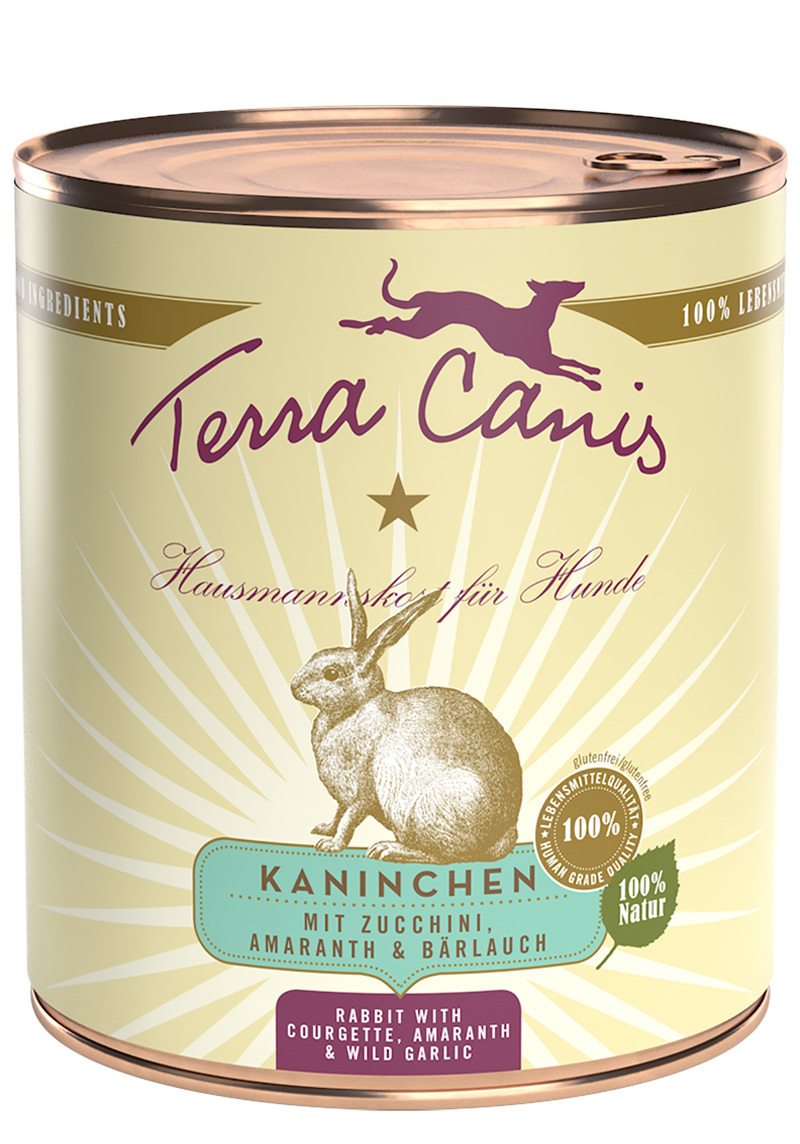Terra Canis Hundenassfutter Terra Canis Classic Adult 6x800g Kaninchen mit Zucchini, Amaranth & Bärlauch
