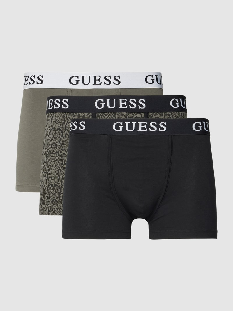 Boxershorts mit elastischem Label-Bund Modell 'JOE' im 3er-Pack in dunkelgrau