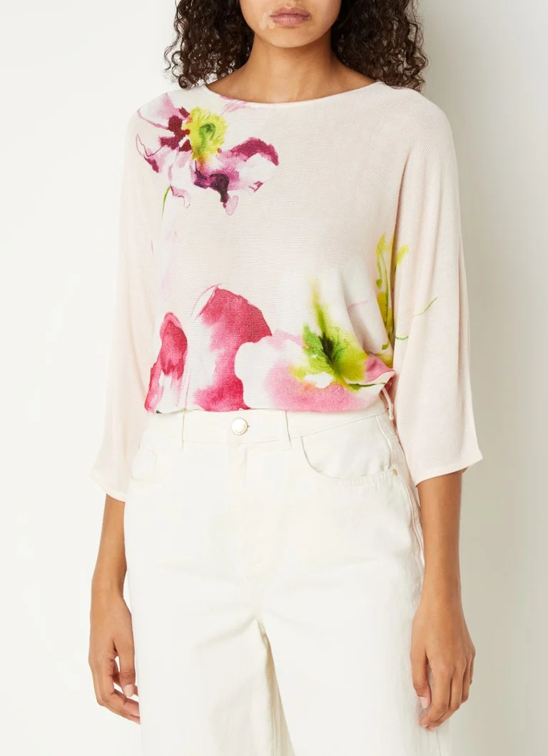 Pull en maille fine Erika de Phase Eight, à imprimé floral et manches chauve-souris