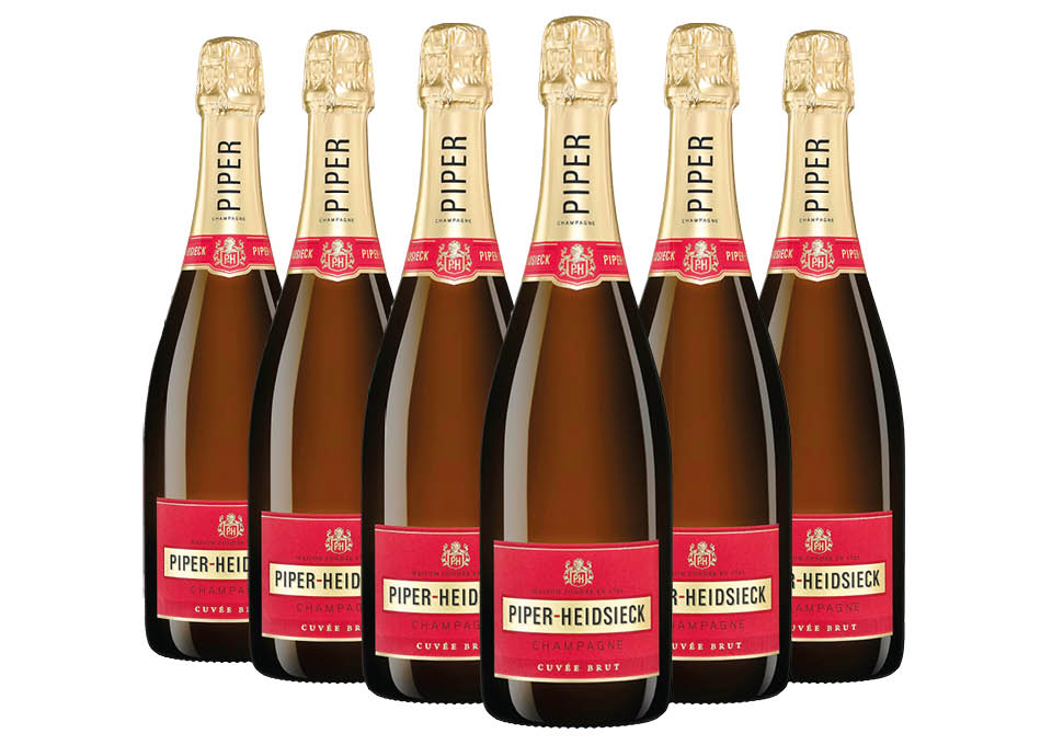 Champagne AOC Cuvée Brut Piper-Heidsieck 6 bouteilles de 0,75 ℓ, En Étui