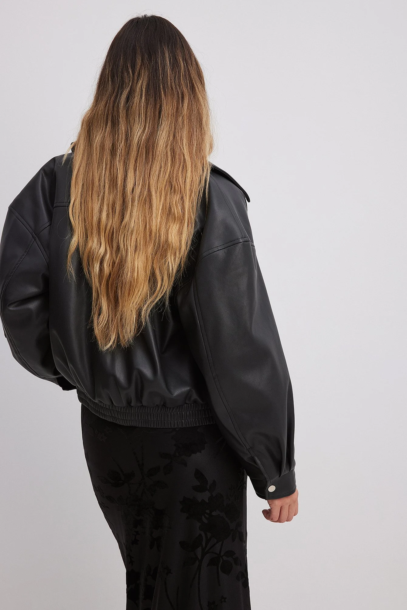 Padded Pu Bomber Jacket