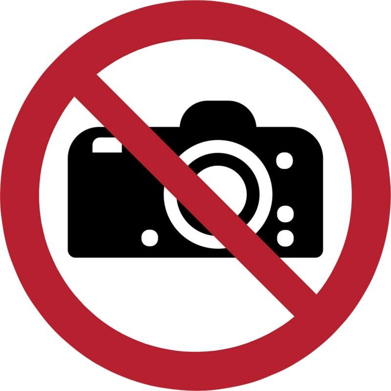 Djois Warnschild Fotografieren verboten Klebstoff, einschraubbar PP (Polypropylen) 10 (B) x 0,14 (H) cm 3 Stück