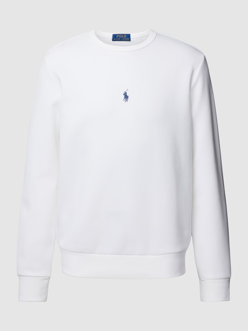 Sweatshirt mit Logo-Stitching in weiß