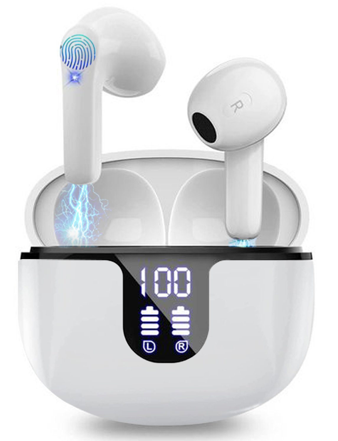 IBETTER Bluetooth Kopfhörer, True-Wireless Rauschunterdrückungsfunktion In-Ear-Kopfhörer (Ladeetui mit LED Anzeige, Bluetooth 5.2 True Wireless Earbuds, IPX7 Wasserdicht Kabellose Kopfhörer)
