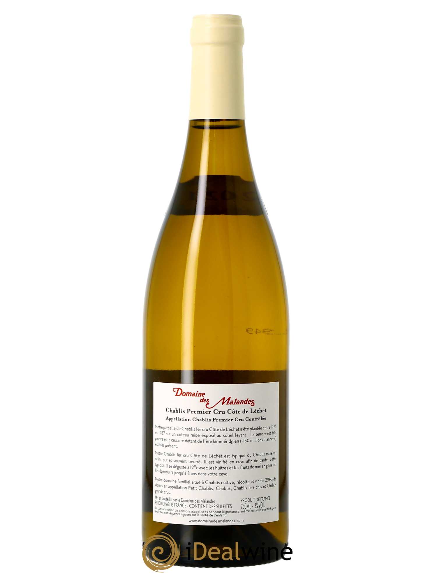 Chablis 1er Cru Côte de lechet Domaine des Malandes  2021 - Lot de 1 Bouteille
