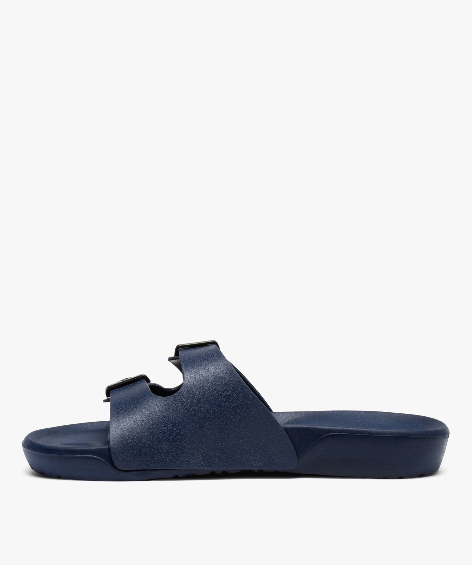 Mules de piscine homme unies à brides ajustables marine | GEMO
