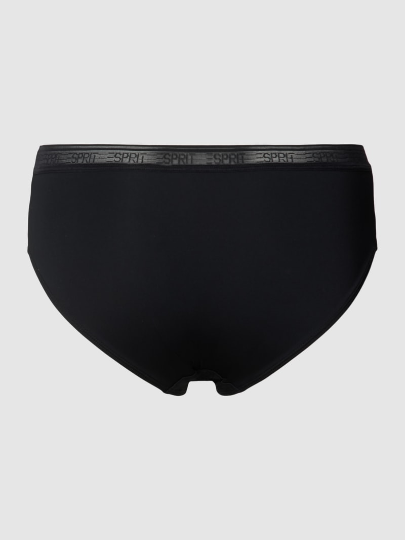 Pants mit semitransparentem Logo-Bund in schwarz