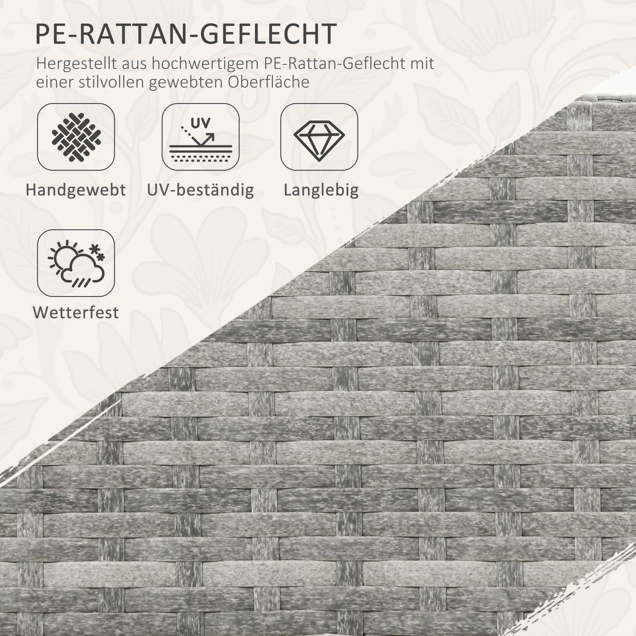 Outsunny Poly Rattan Lounge Set Loungegruppe mit Sonnendach Faltdach Sonneninsel