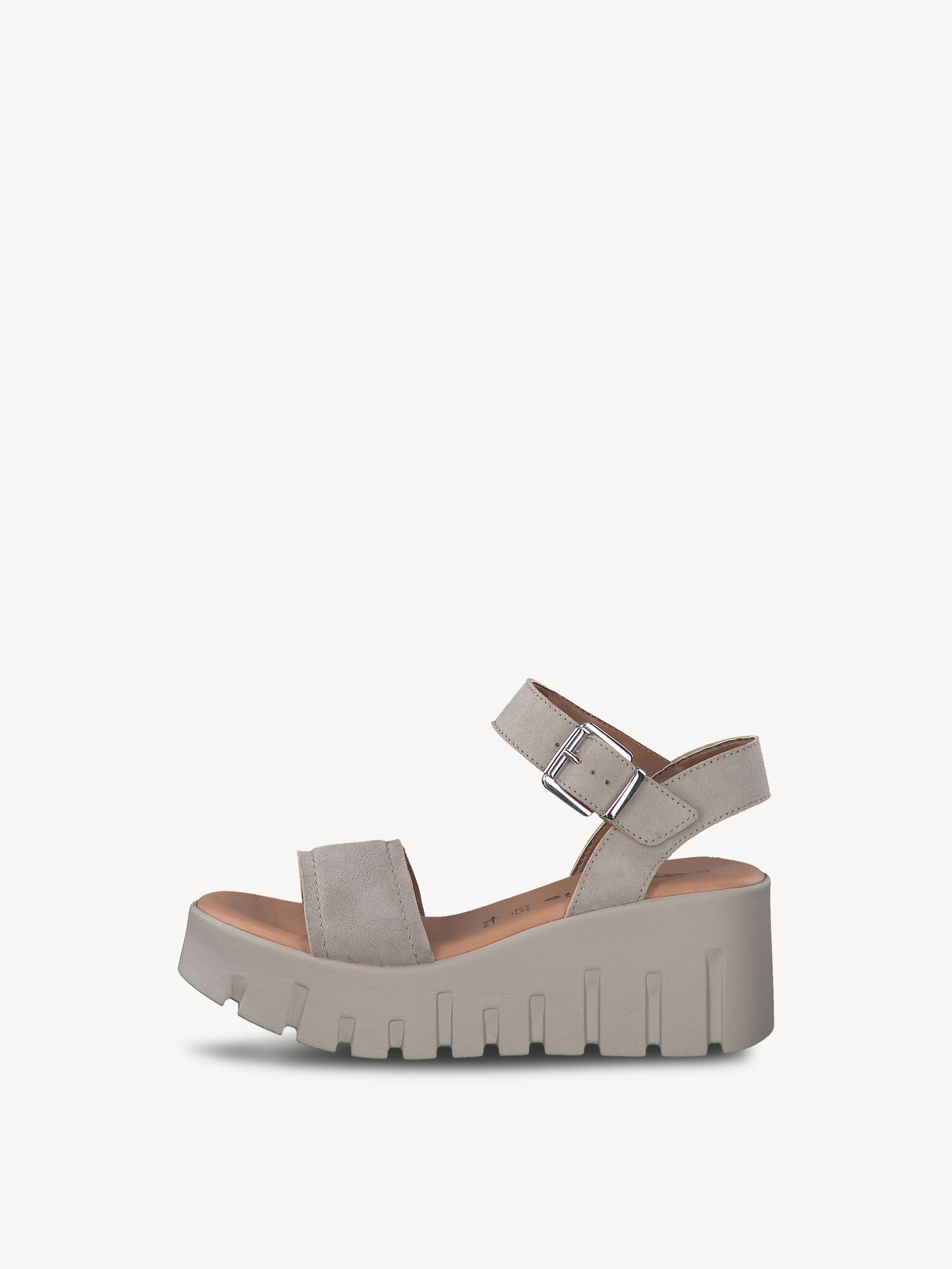 Sandale à talon en cuir - beige