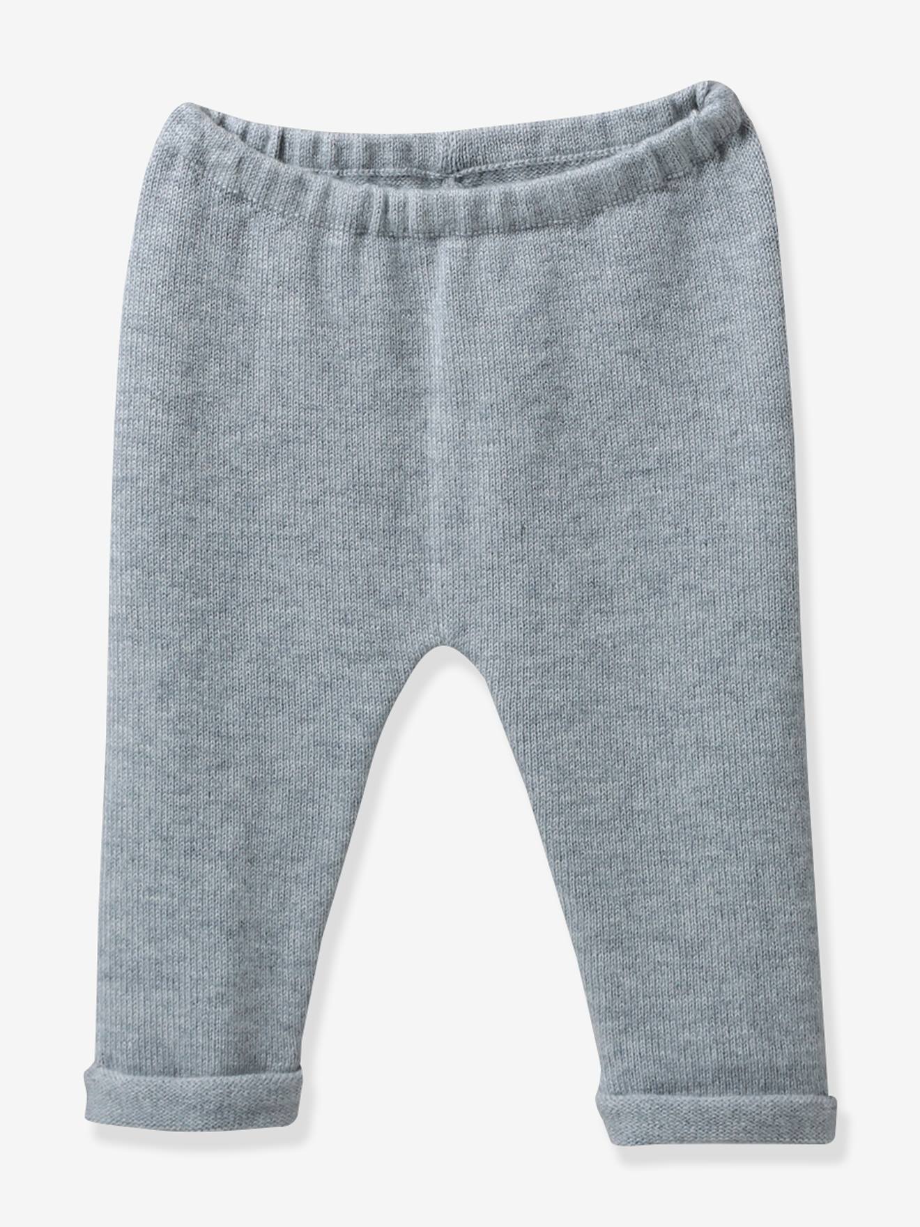 Ensemble en tricot bébé laine gris chiné