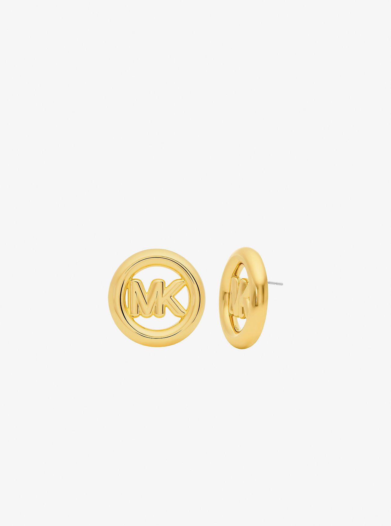 Orecchini a lobo con ciondolo logo grande - ORO