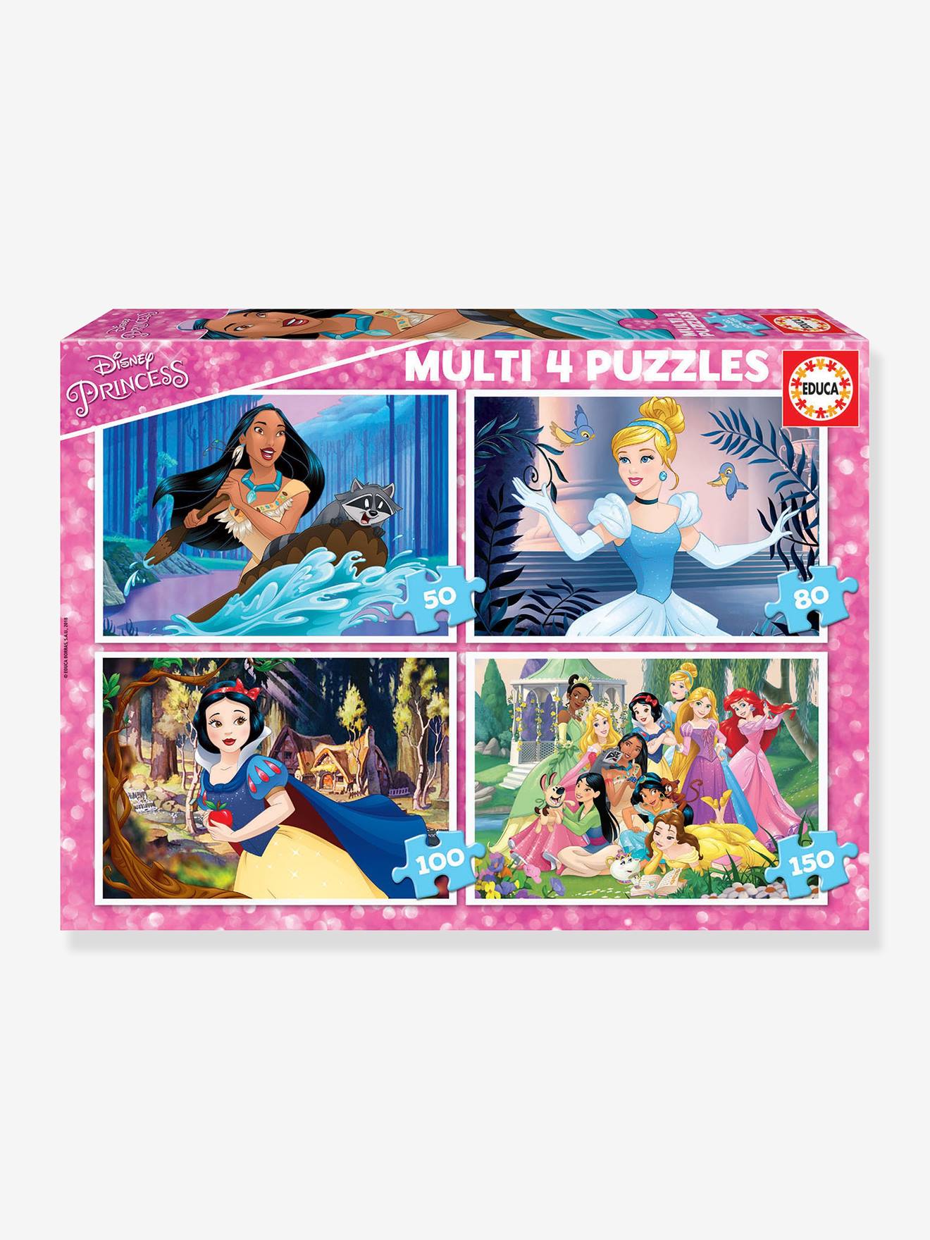 Educa 4er-Set Puzzles, 50-150 Teile Disney PRINZESSINNEN EDUCA - mehrfarbig
