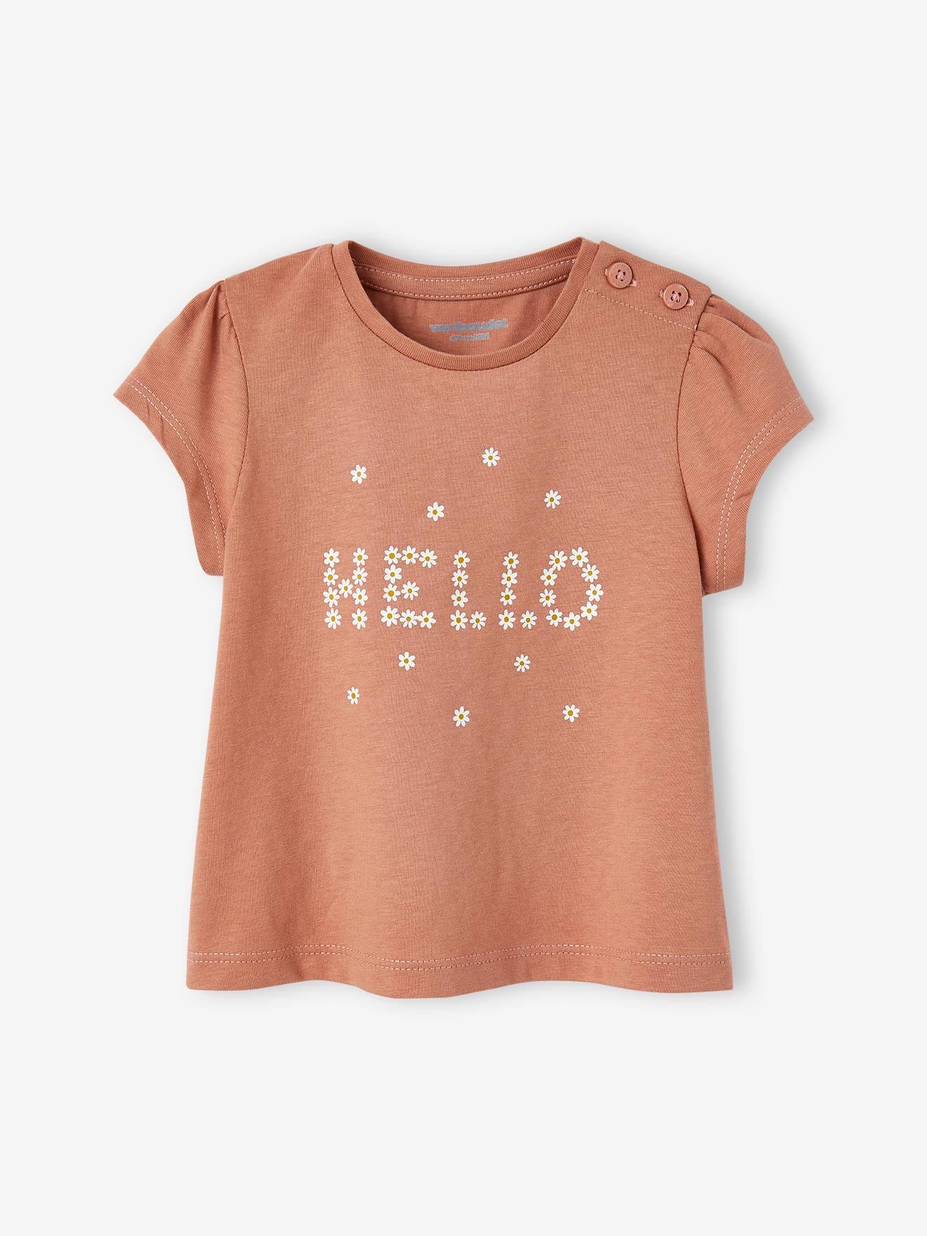 Vertbaudet 2er-Pack Baby T-Shirts BASIC Oeko-Tex - pack altrosa hello