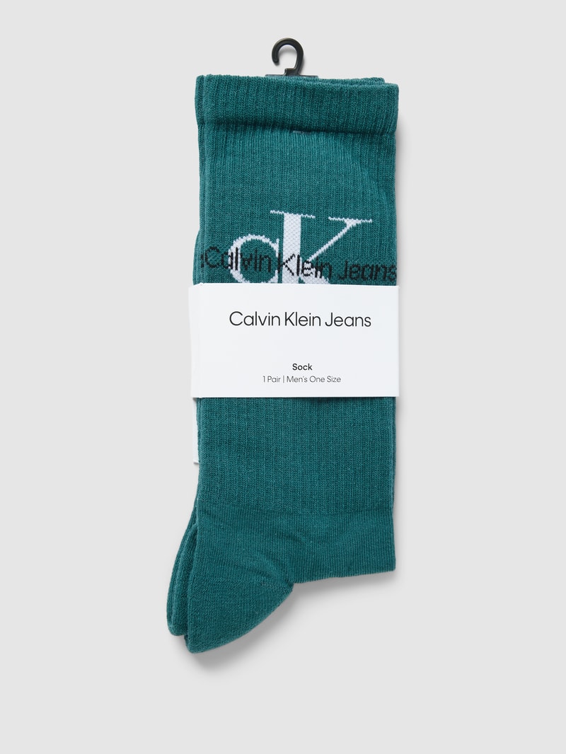 Socken mit Label-Details in petrol