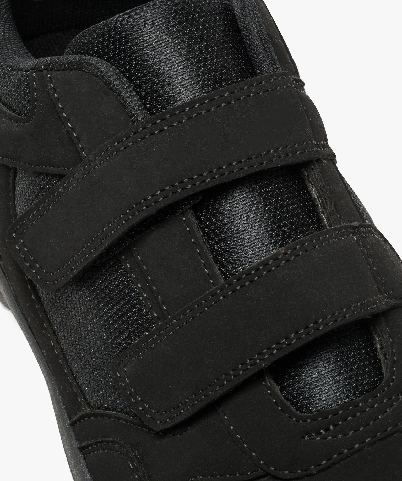 Baskets homme mesh et suédine fermeture scratch noir | GEMO