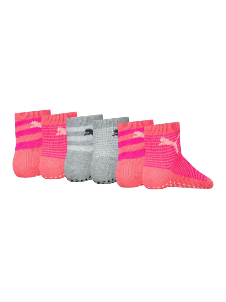 Puma Socken 6er Pack in Grau/Pink günstig kaufen