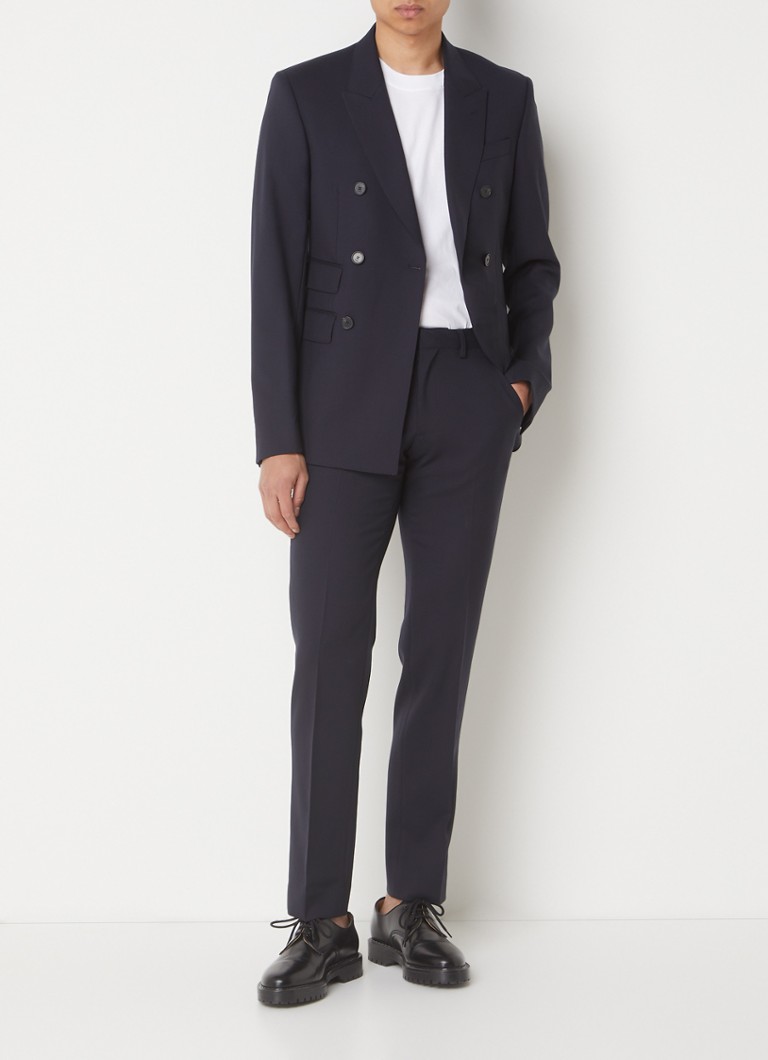 Pantaloni Sandro slim fit din lână virgină, cu buzunare laterale.