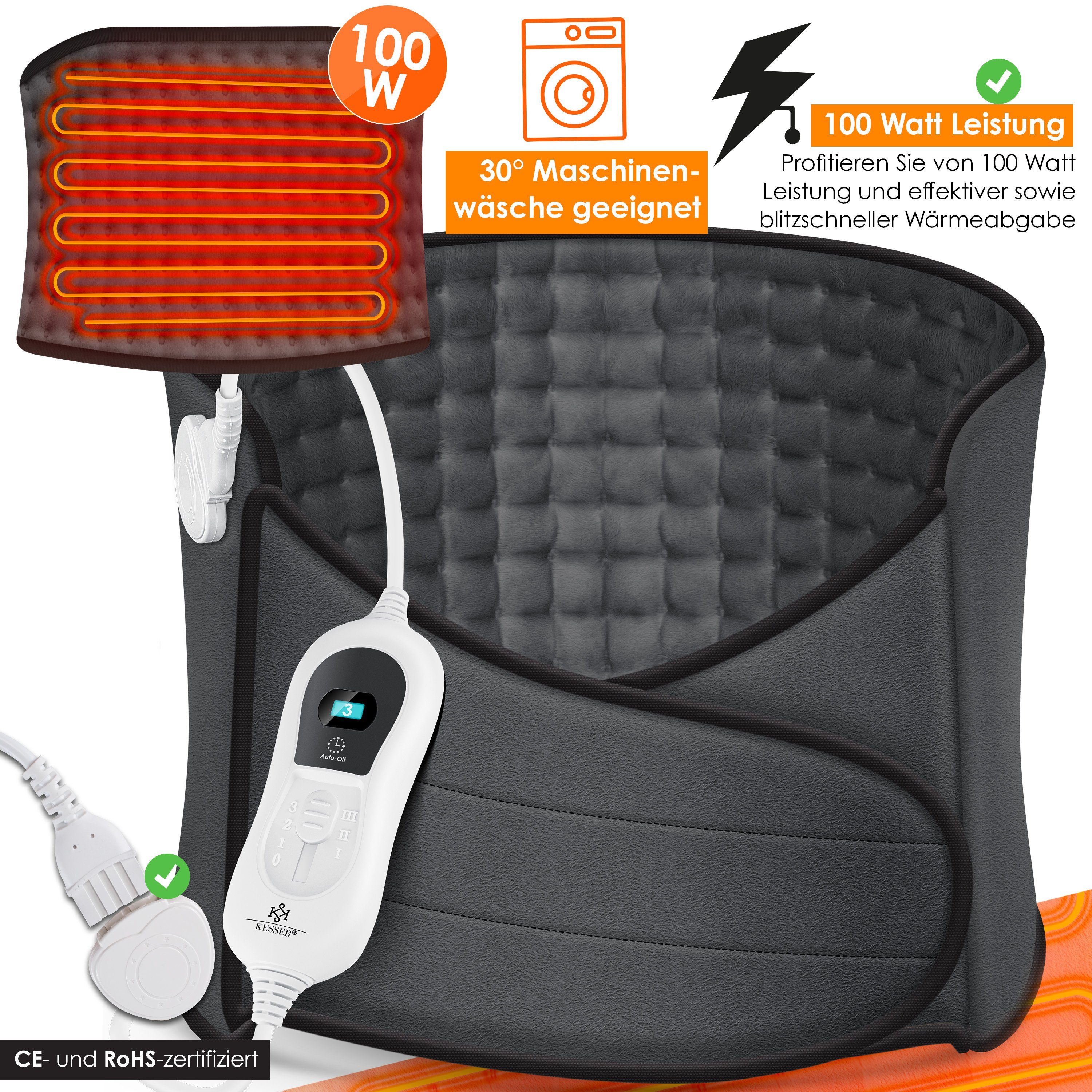 KESSER Heizkissen, Heizkissen elektrisch für Bauch und Rücken Inkl. Tasche