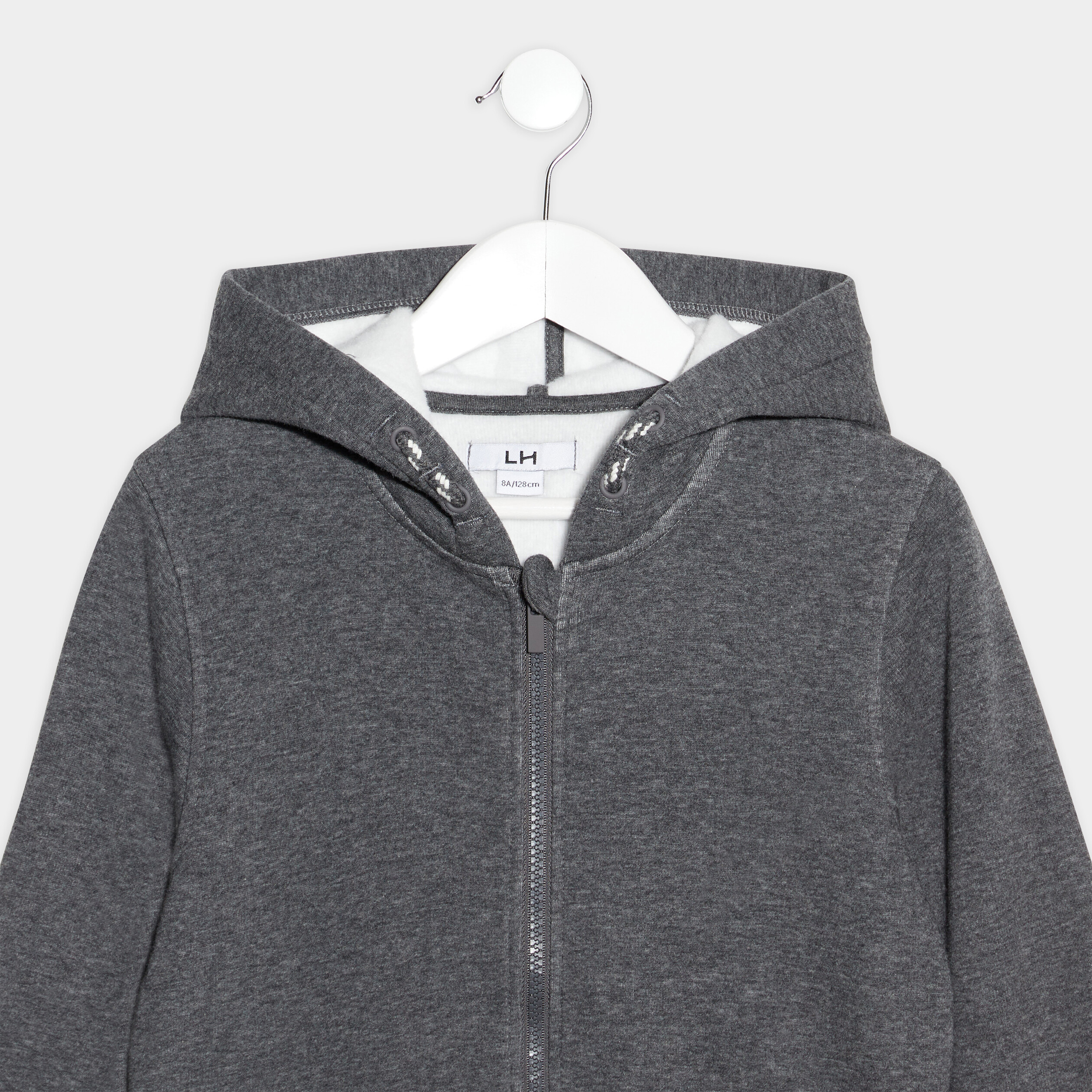 Sweat zippé à capuche gris garçon | La Halle
