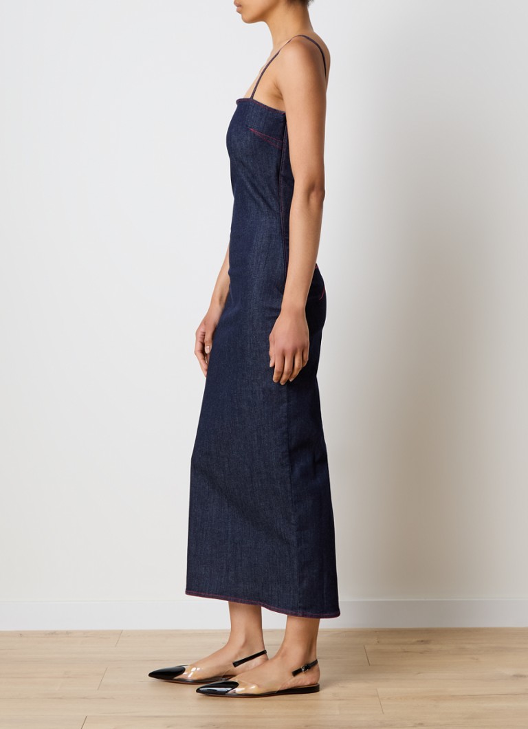 Alaïa denim maxi dress with slit