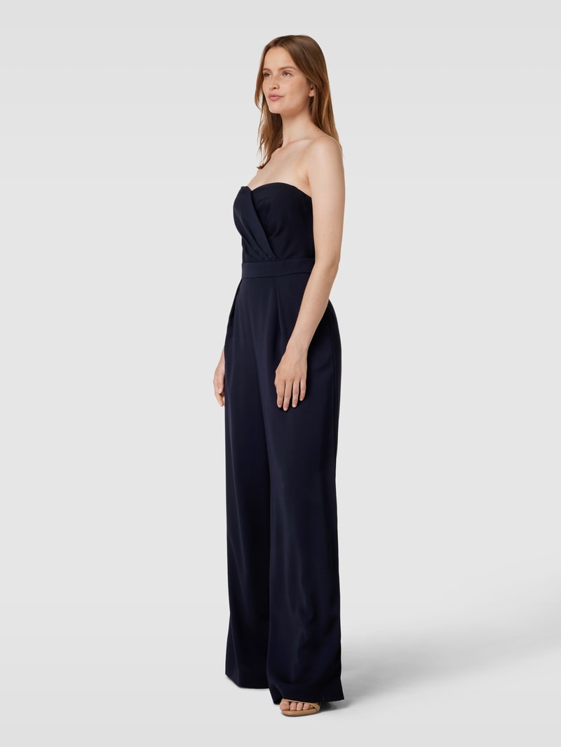 Jumpsuit in Bandeau-Form Modell 'Crepe' in marineblau meliert