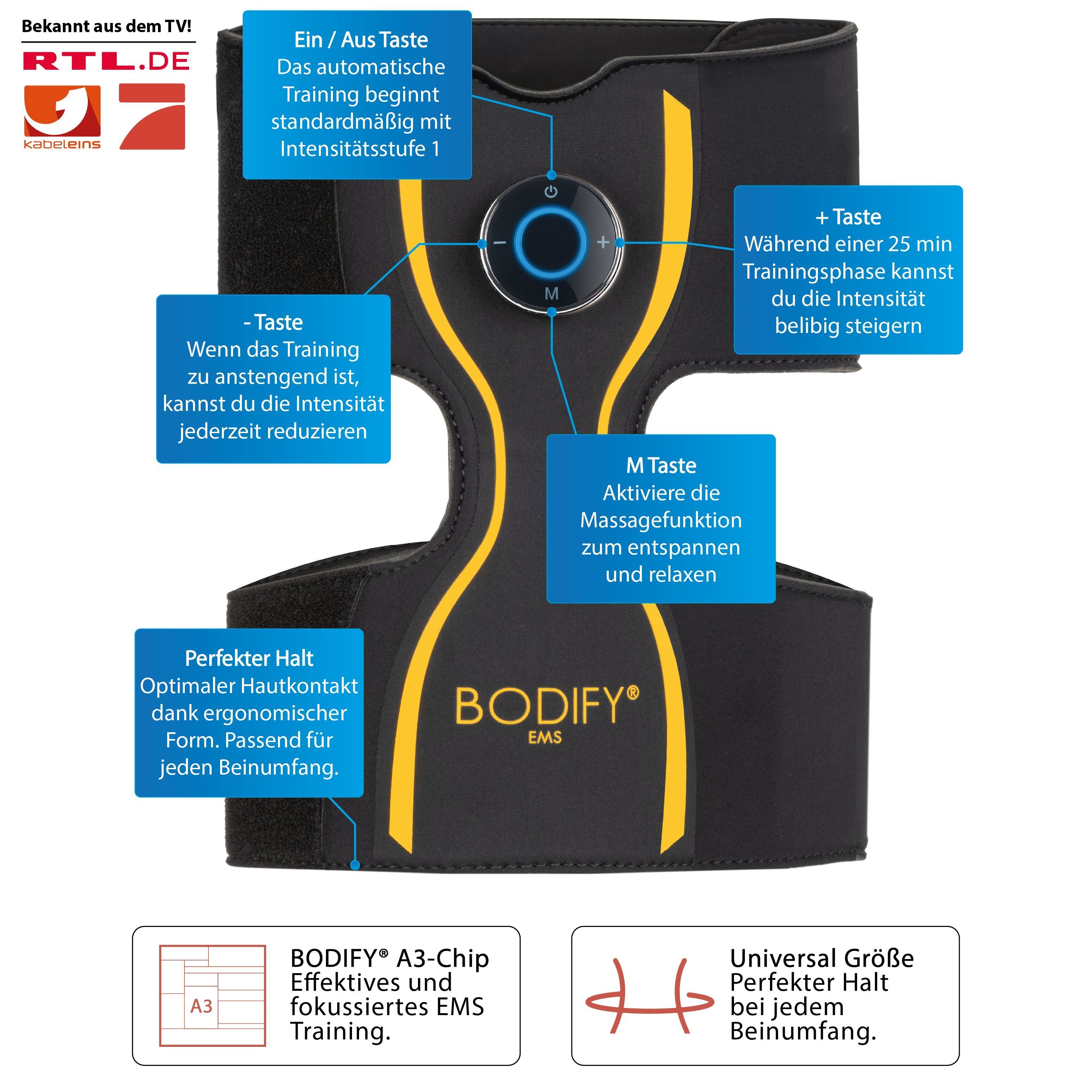 BODIFY EMS-Gerät EMS Beintrainer Pro - Gezielte Stimulation der Beinmuskulatur