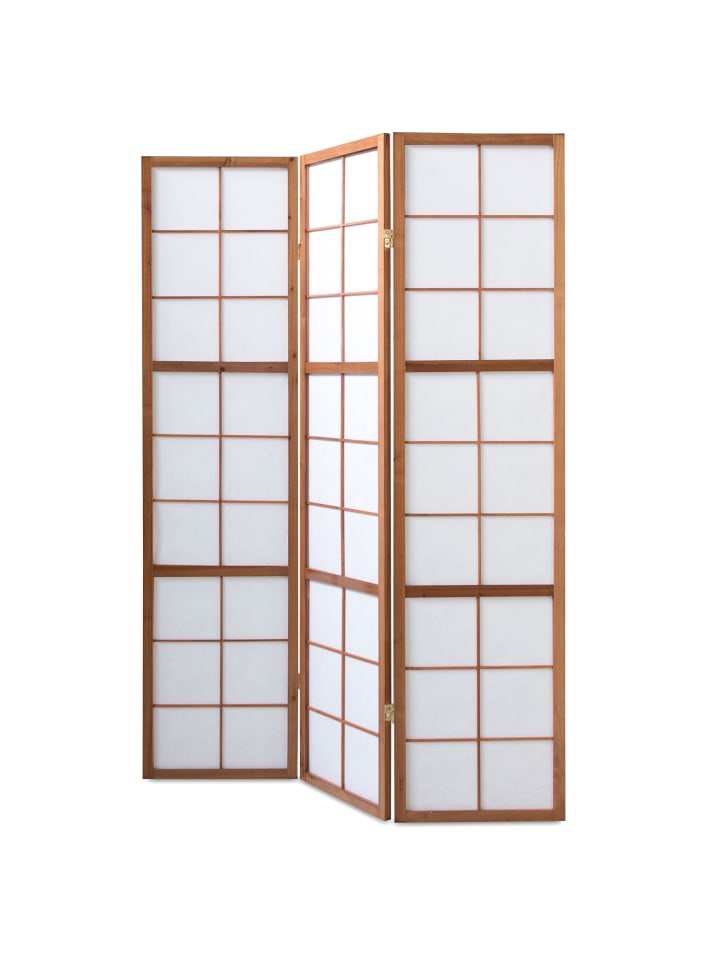 Homestyle4u 3-tlg. Paravent Shoji in Braun 132x175 cm günstig kaufen onesize