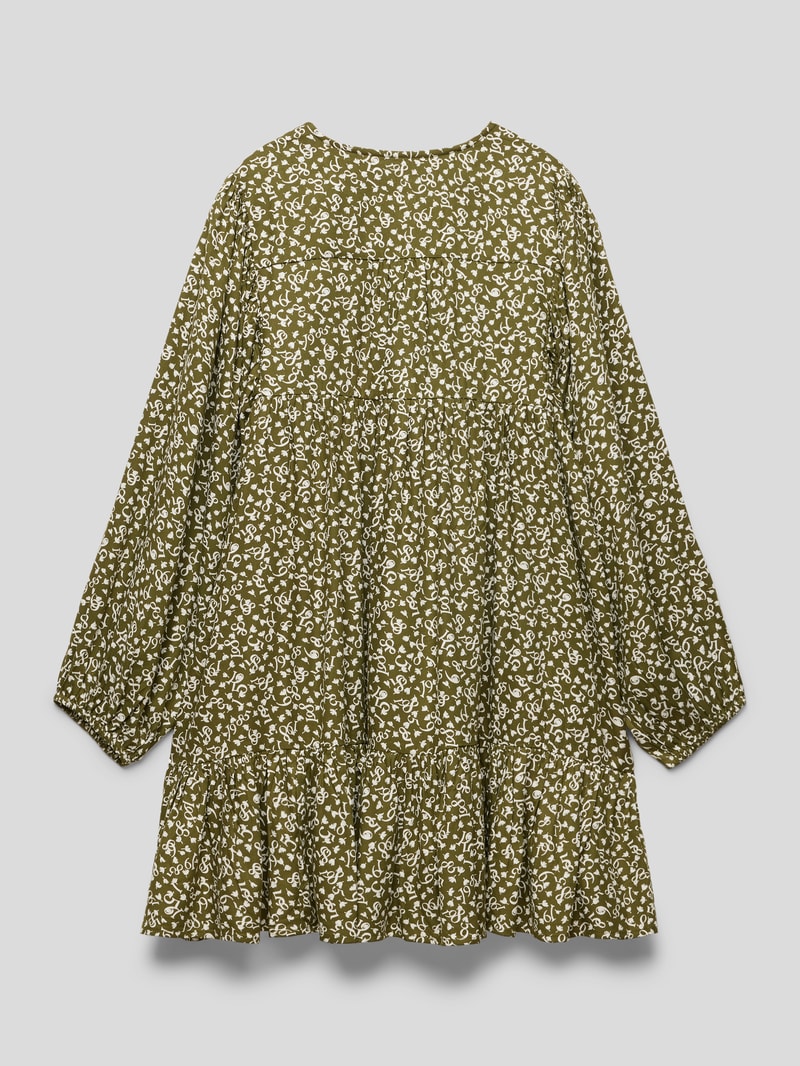 Kleid im Stufen-Look in olivgrün