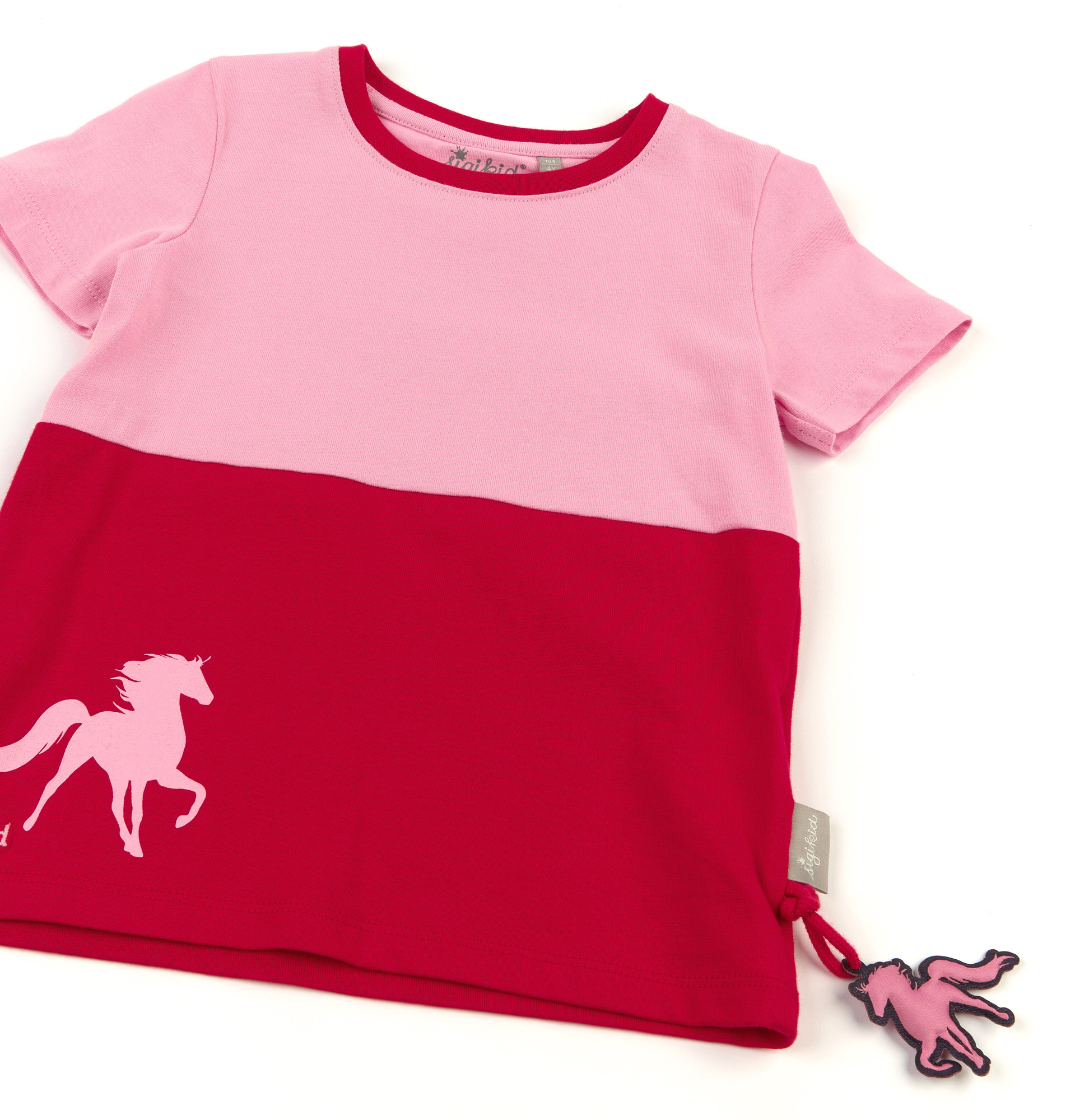 T-Shirt mit Colour Blocking rosa/rot