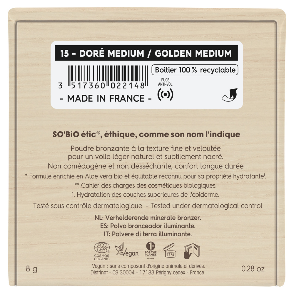 LÉA NATURE SO BiO étic Terre de soleil illuminatrice, Teint Divin - 15 Doré medium Terre de soleil