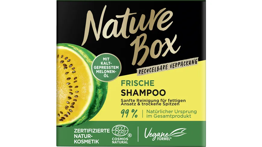 Nature Box festes Shampoo Frische mit Melonenöl 85 g