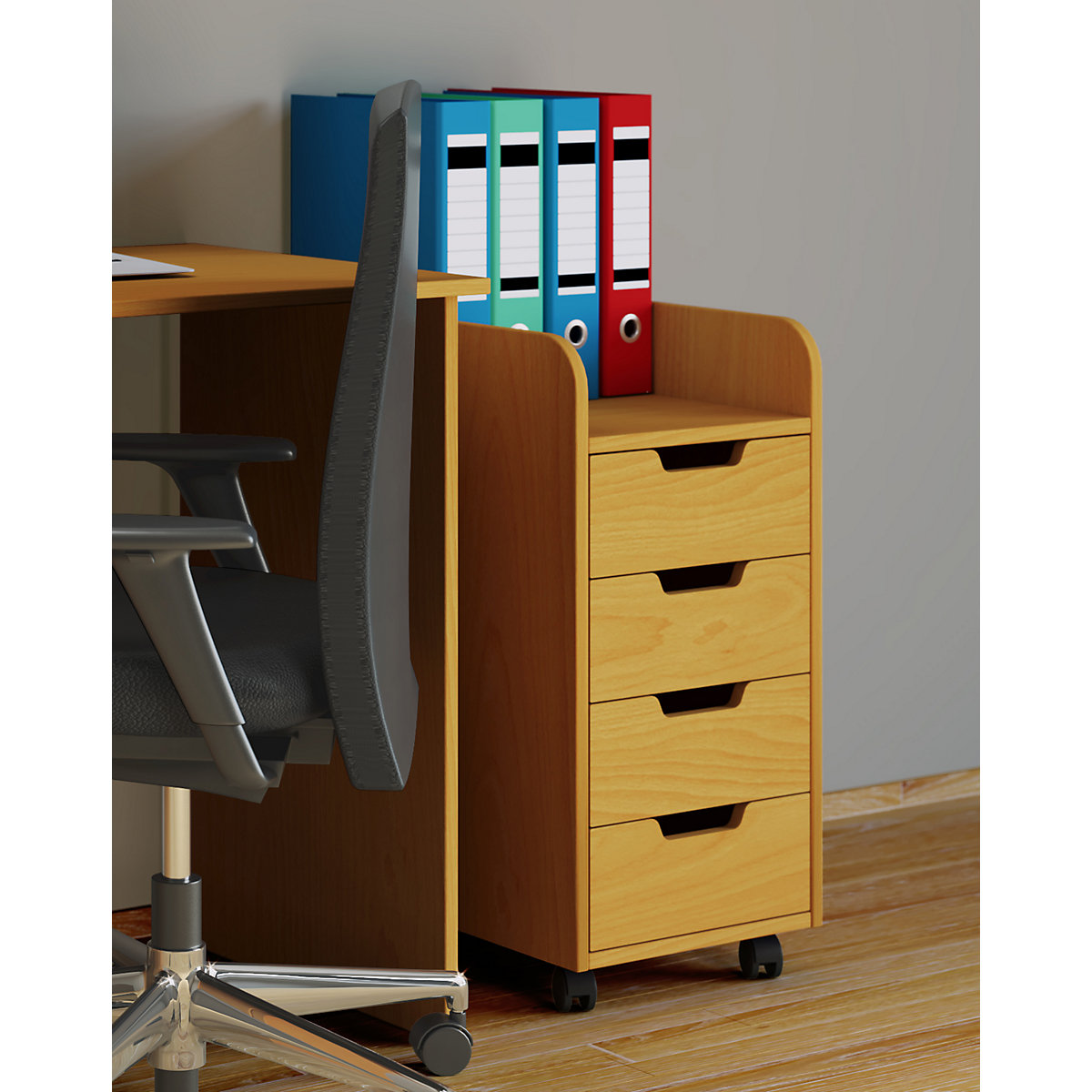 Rollcontainer Beistellcontainer Bürocontainer Rollen rollbar Schublade KonalMini