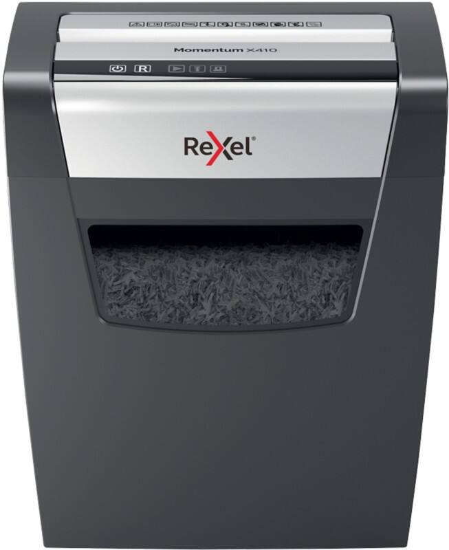 Rexel Momentum X410 Aktenvernichter Partikelschnitt Sicherheitsstufe P-4 10 Blatt