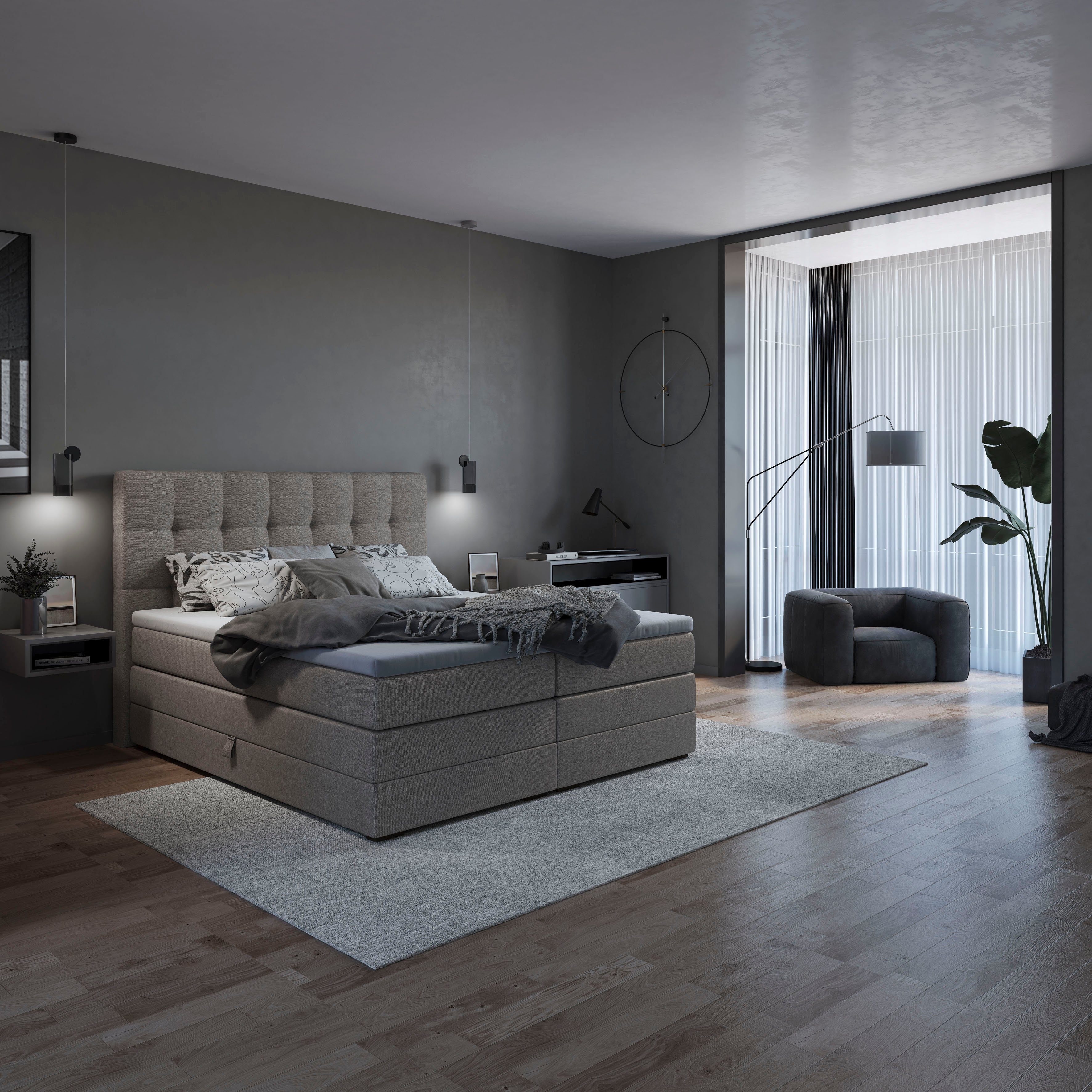 Schlaraffia Boxspringbett Aida, mit Stauraum 180x200, inkl. BULTEX® Topper, Fuß in Schwebeoptik